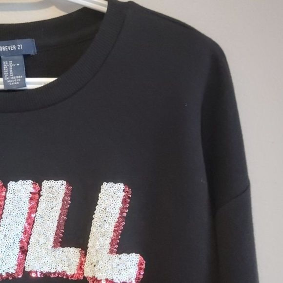 Forever 21 Black Chill Sweater Sweatshirt M - Picture 9 of 9